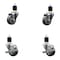 Service Caster 3'' SS Thermoplastic Rubber Wheel Swivel 1-7/8'' Expanding Stem Caster Set 2 Brakes, 4PK SCC-SSEX20S314-TPRB-2-TLB-2-178 - alternate 1